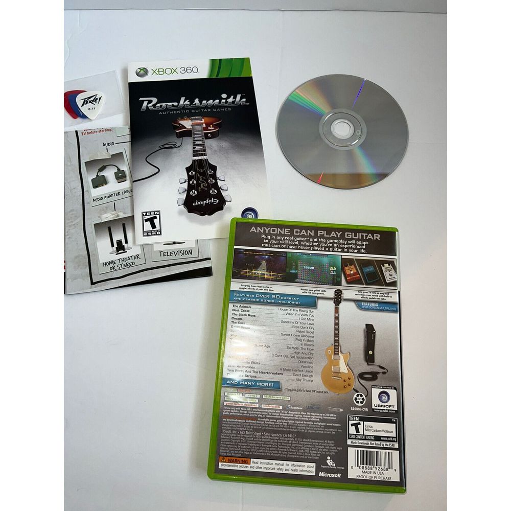 Rocksmith Guitar Games Microsoft Xbox 360 Complete Video with Manual And Pics - Picture 2 of 2